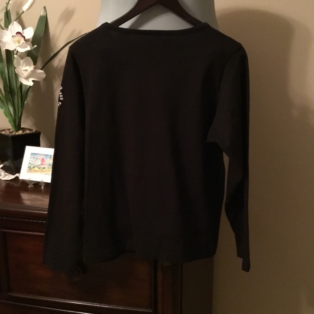 Harley-Davidson: Women’s Black and Orange Embroidered Long Sleeve Tee - Picture 5 of 7